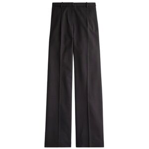 NWT J Crew Black Pleated Essential Wide Leg Pants in Stretch City Twill Crepe 4